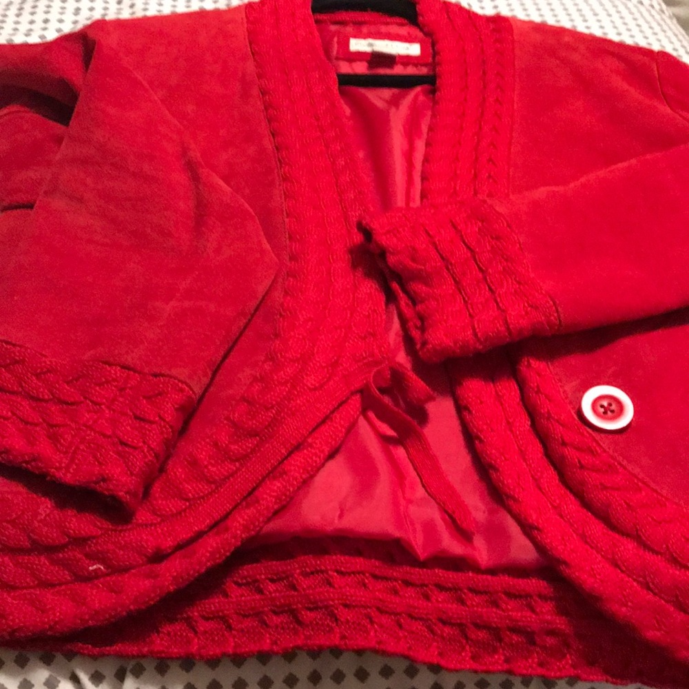 Coldwater Creek petite red suede jacket